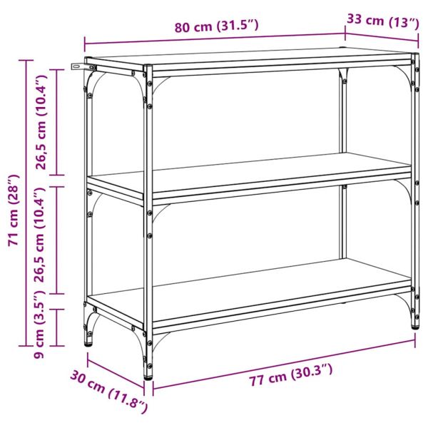 Шкаф за книги Дъб 80 x 33 x 70,5 см