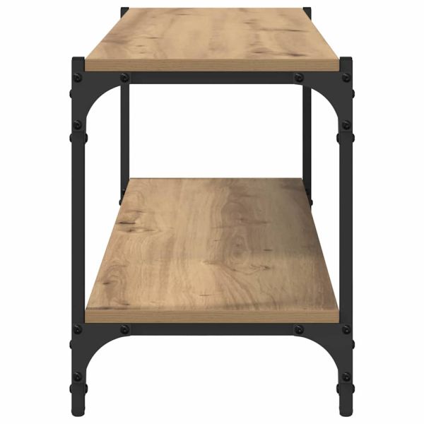 ТВ шкаф Дъб 100x33x41см Инженерна дървесина и желязо