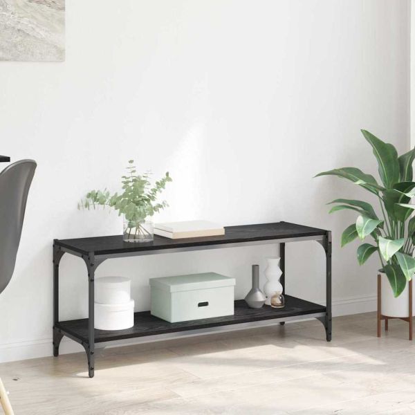 ТВ шкаф Черния дъб 100x33x41см Инженерна дървесина и желязо