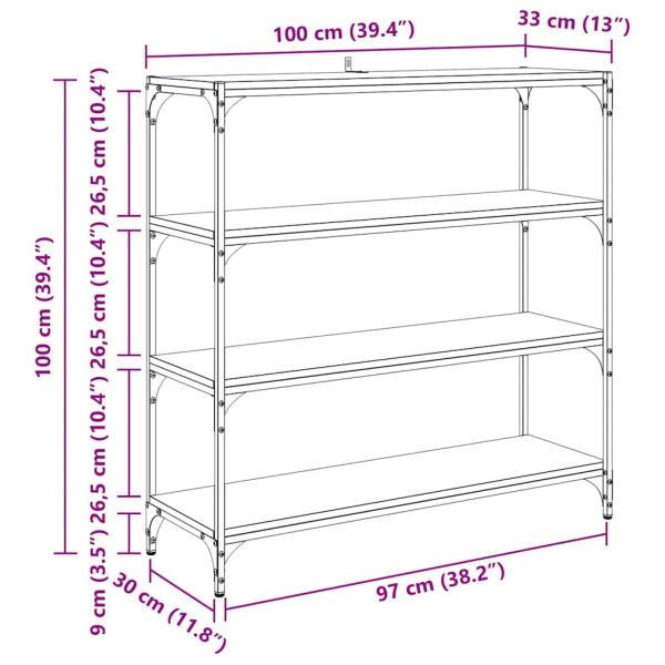 Шкаф за книги Старо дърво 100 x 33 x 100 см