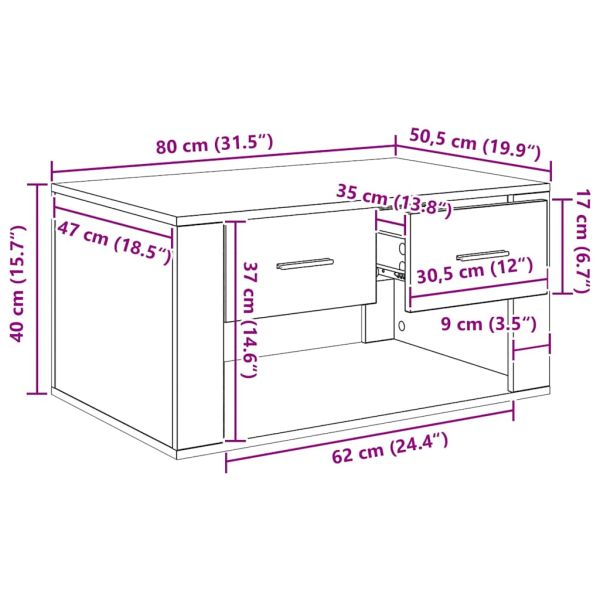 Масичка за кафе Черния дъб 80 x 50 x 40 cm Инженерно дърво