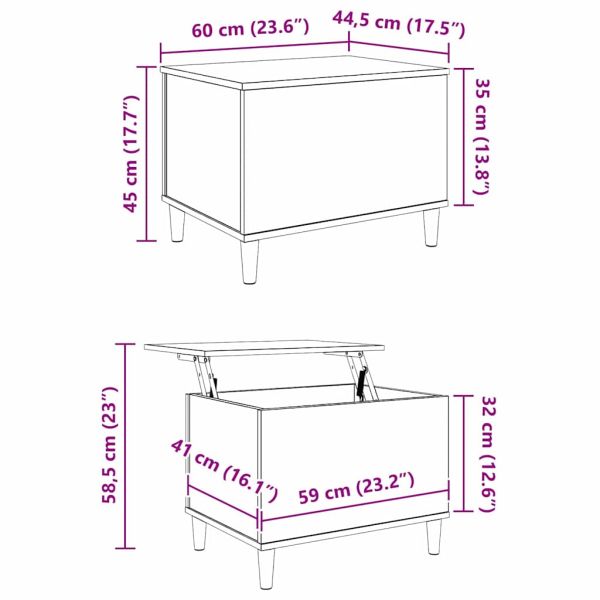 Нощен шкаф Старо дърво 60 x 44,5 x 45 см Инженерно дърво