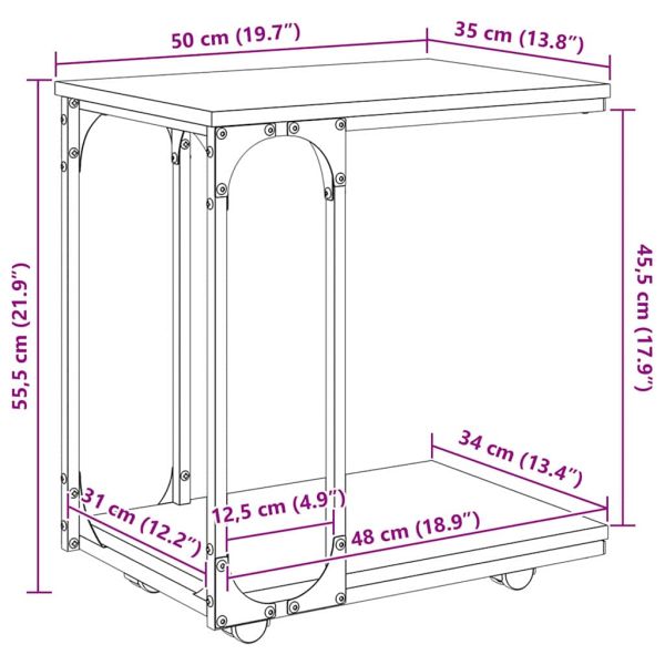 Странична маса Старо дърво 50 x 35 x 55.5 см Инженерно дърво