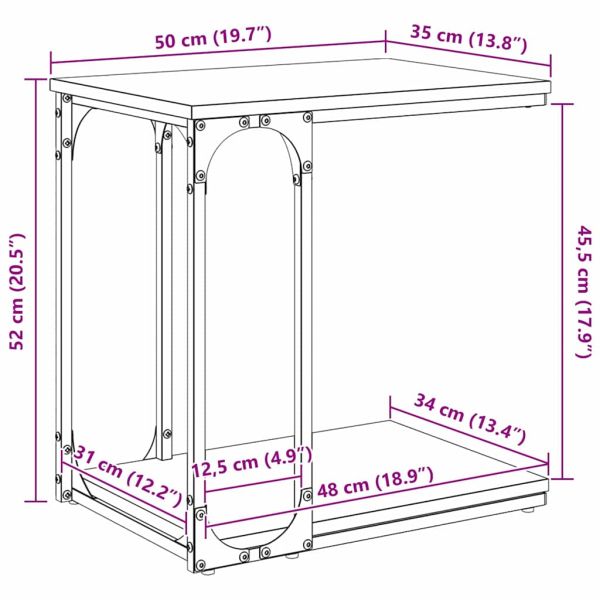 Странична маса Старо дърво 50 x 35 x 52 cm Инженерно дърво