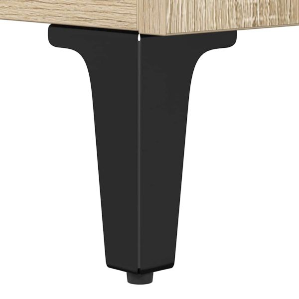 Шкаф за мивка с рафт със съхранение Сонома дъб 80 x 33 x 60 см