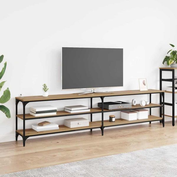 ТВ шкаф Дъб 200 x 30 x 50 cm Инженерна дървесина и желязо