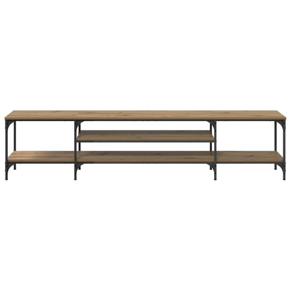 ТВ шкаф Дъб 201 x 35 x 45 см Инженерна дървесина и желязо