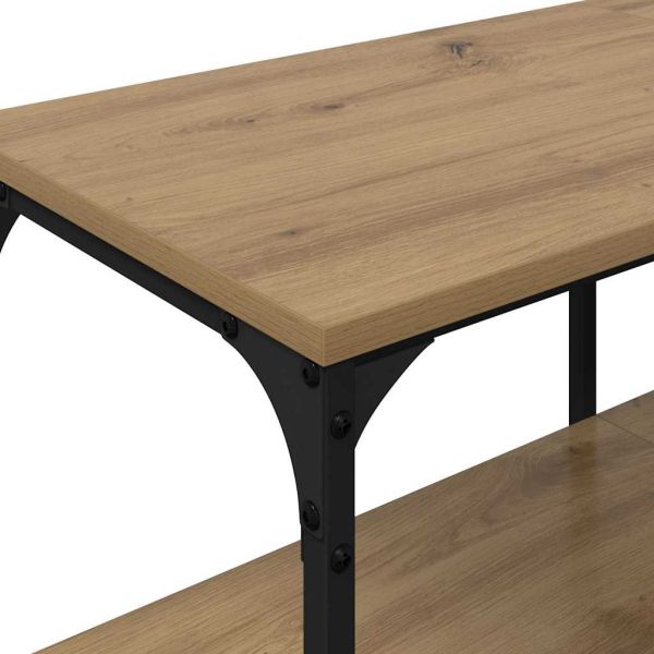 ТВ шкаф Дъб 201 x 35 x 45 см Инженерна дървесина и желязо