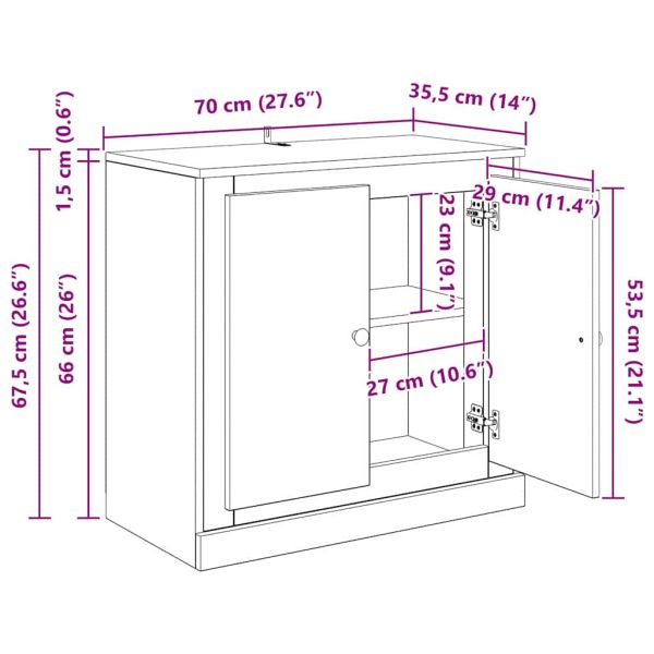 Служебен шкаф Черния дъб 70 x 35,5 x 67,5 см Инженерно дърво