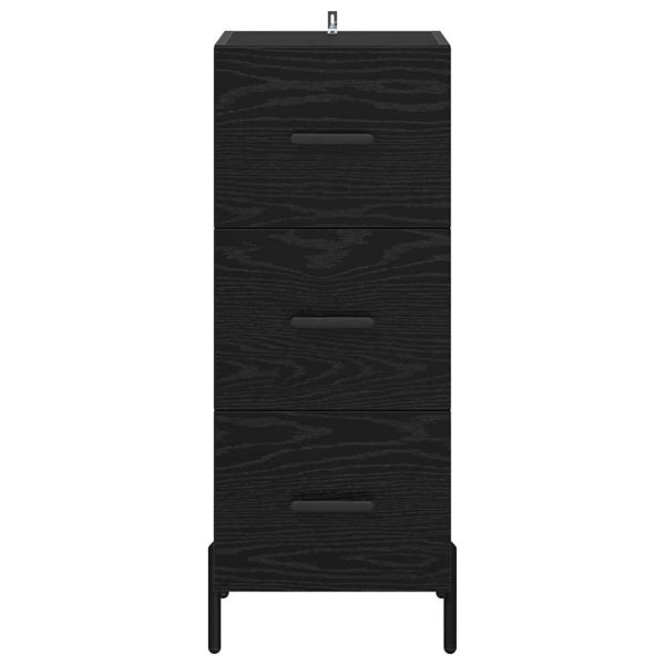 Служебен шкаф Черен дъб 34 x 34.5 x 90 см Инженерно дърво