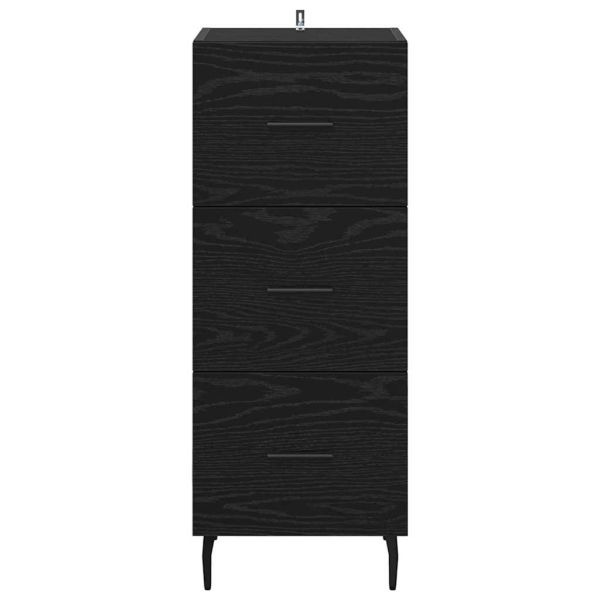 Служебен шкаф Черен дъб 34 x 34.5 x 90 см Инженерно дърво