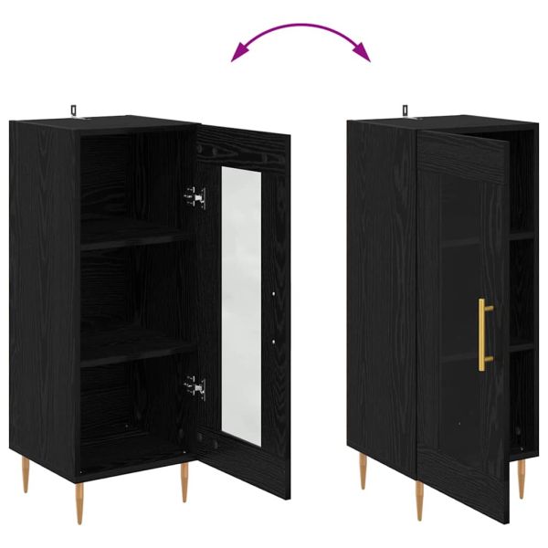 Служебен шкаф Черен дъб 34 x 34.5 x 90 см Инженерно дърво