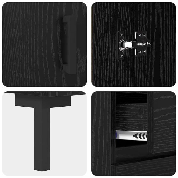 Служебен шкаф Черен дъб 69.5 x 34 x 90 см Инженерно дърво