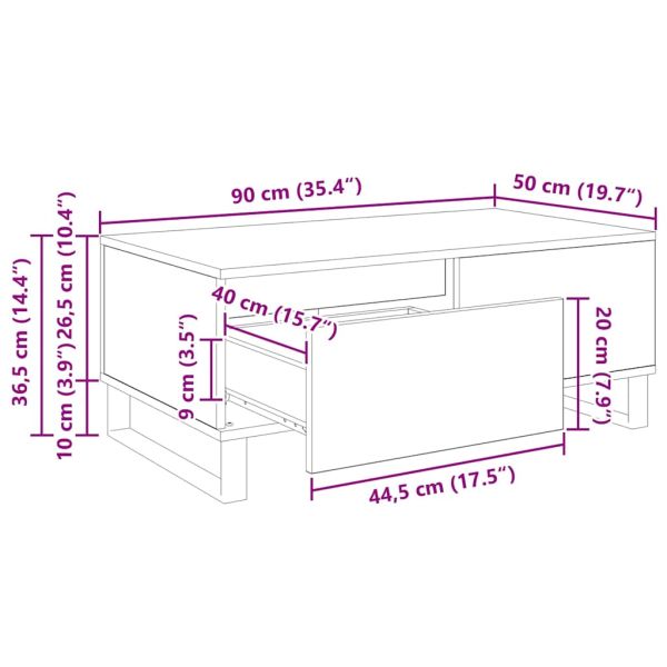 Масичка за кафе Дъб 90 x 50 x 36,5 см Инженерно дърво