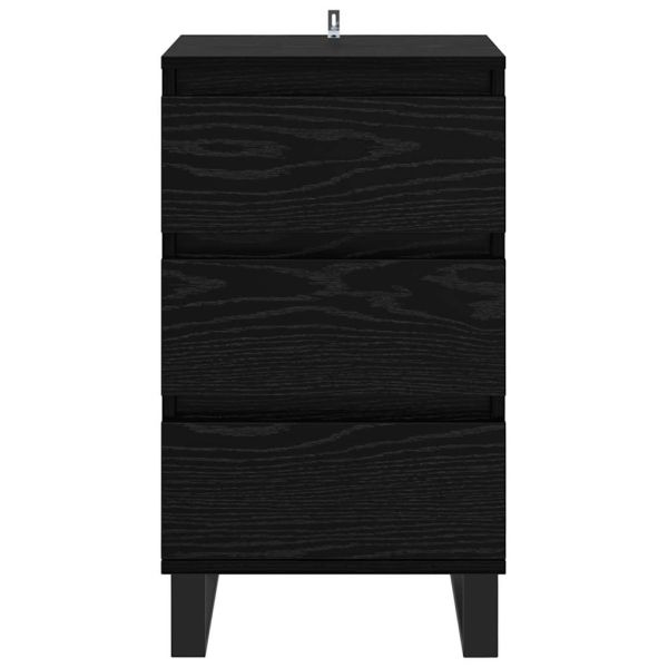 Служебен шкаф с чекмедже Черен дъб Инженерно дърво