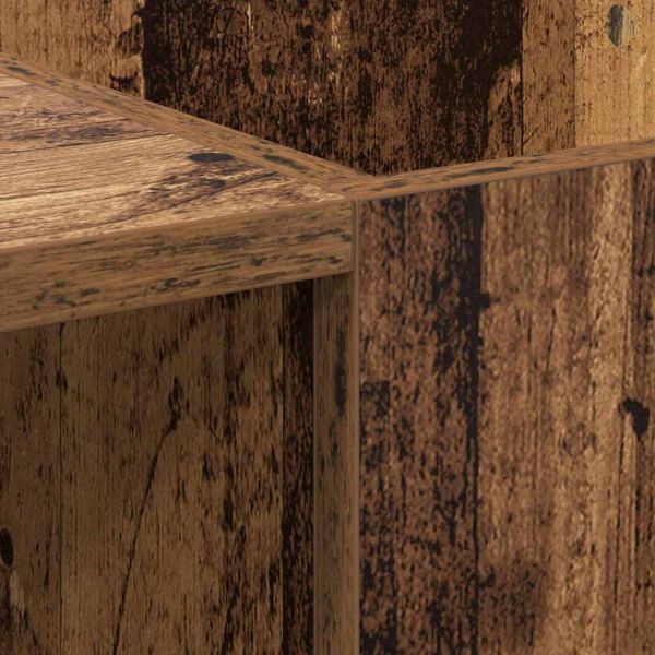 Шкаф за грамофонни плочи с рафт Старо дърво 121 x 38 x 48 cm