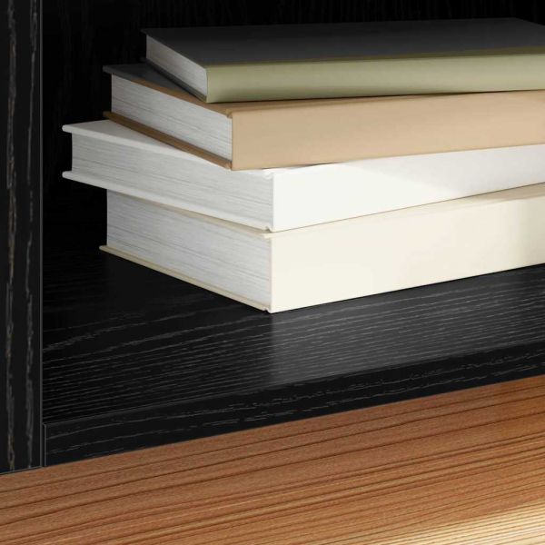 Шкаф за грамофонни плочи с рафт Черния дъб 121 x 38 x 48 cm