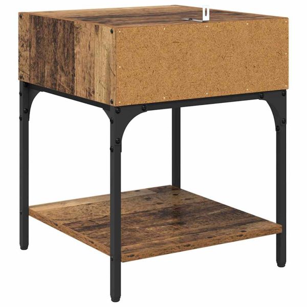 Нощно шкафче 2 pcs Старо дърво 40 x 40 x 50 cm Инженерно дърво