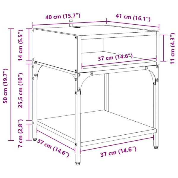Нощно шкафче Дъб 40 x 40 x 50 cm Инженерно дърво