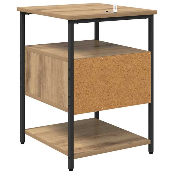 Нощен шкаф с чекмедже 2 pcs Дъб 40 x 42 x 56 см Инженерно дърво