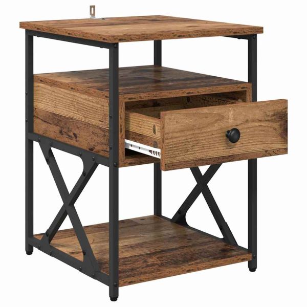 Нощен шкаф 2 pcs Старо дърво 40 x 42 x 55 см Инженерно дърво