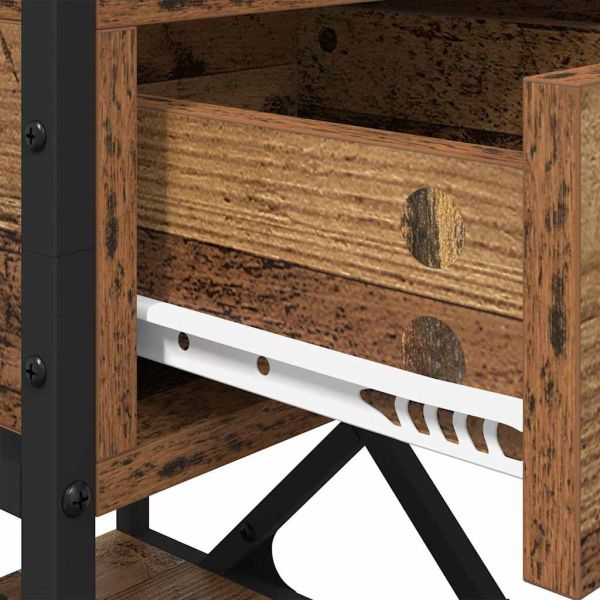 Нощен шкаф 2 pcs Старо дърво 40 x 42 x 55 см Инженерно дърво