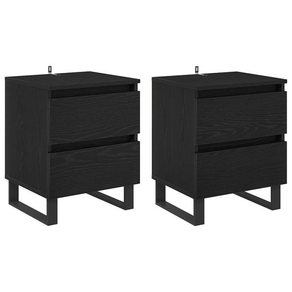 Нощен шкаф 2 pcs Черния дъб 40 x 35 x 50 см Инженерно дърво