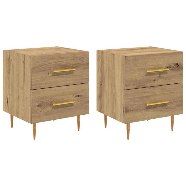 Нощен шкаф 2 pcs Дъб 40 x 35 x 47,5 см Инженерно дърво