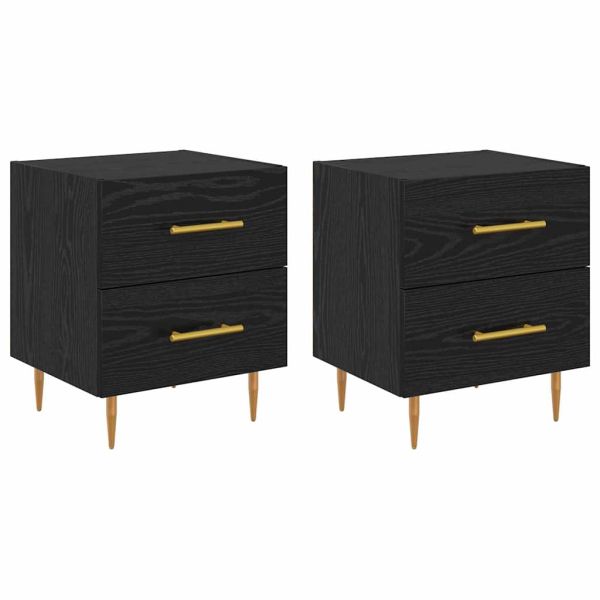 Нощен шкаф 2 pcs Черния дъб 40 x 35 x 47,5 см Инженерно дърво