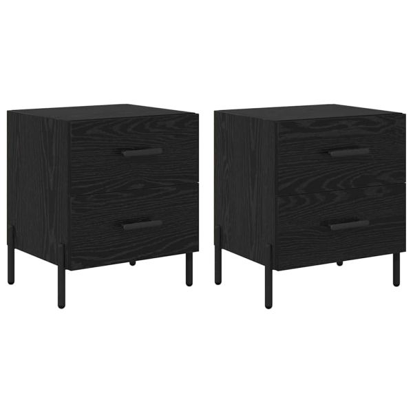 Нощен шкаф 2 pcs Черния дъб 40 x 35 x 47,5 см Инженерно дърво