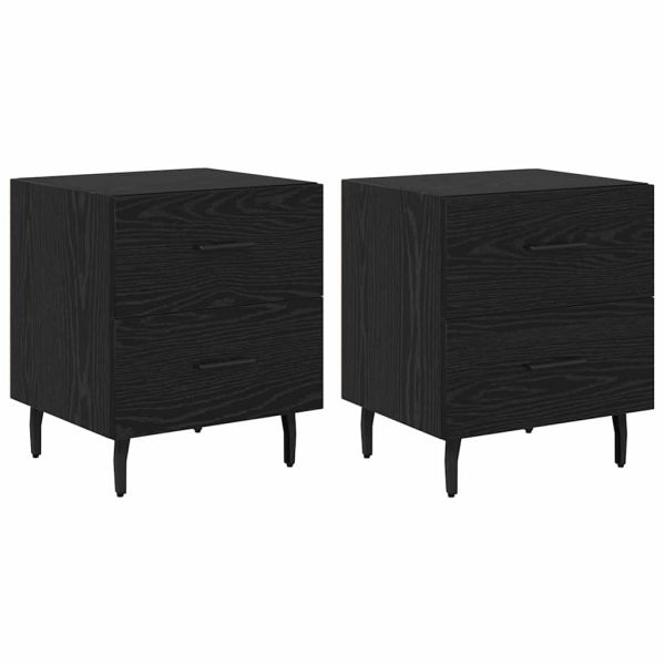 Нощен шкаф 2 pcs Черния дъб 40 x 35 x 47,5 см Инженерно дърво