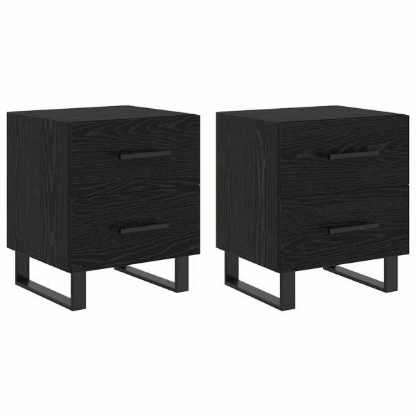Нощен шкаф 2 pcs Черния дъб 40 x 35 x 47,5 см Инженерно дърво