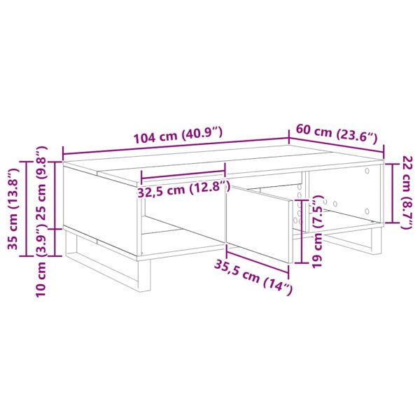 Масичка за кафе Дъб 104 x 60 x 35 см Инженерно дърво