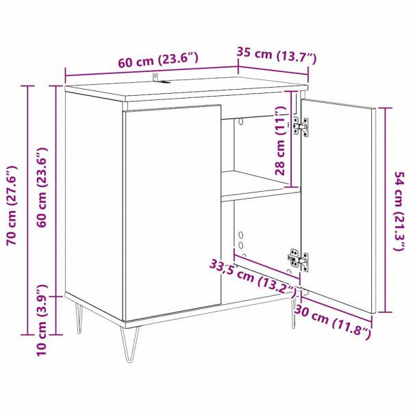 Служебен шкаф Дъб 60 x 35 x 70 cm Инженерно дърво