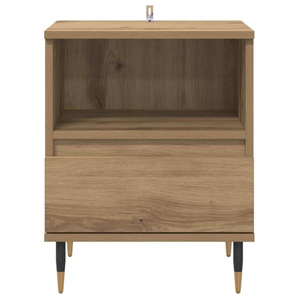 Нощен шкаф с чекмедже 2 pcs Дъб 40 x 35 x 50 см Инженерно дърво