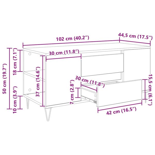Масичка за кафе Старо дърво 102 x 44,5 x 50 см Инженерно дърво
