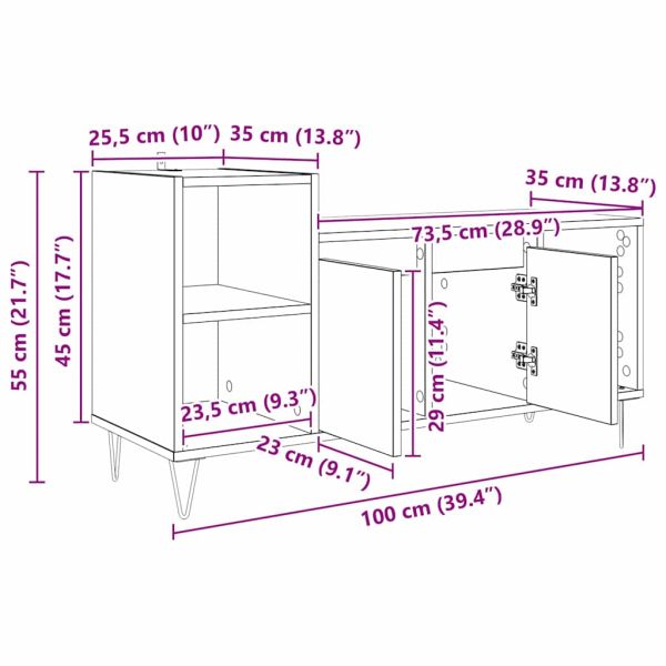 ТВ шкаф Дъб 100 x 35 x 55 см Инженерно дърво