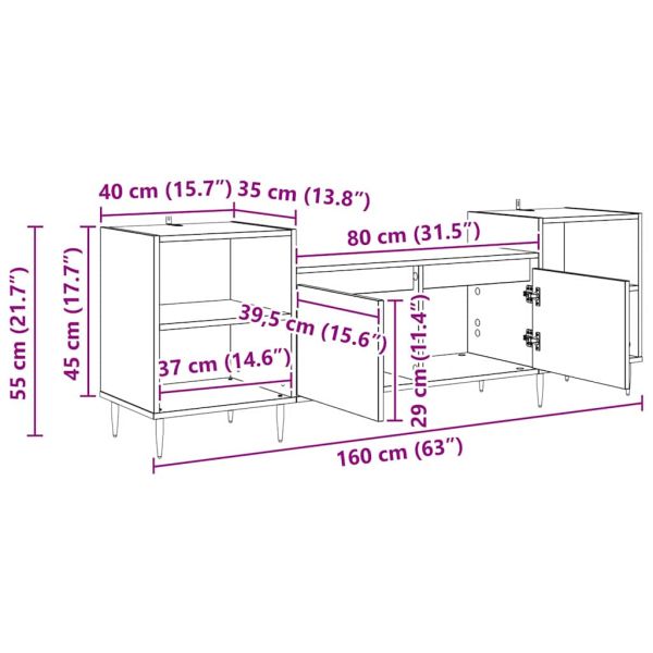 ТВ шкаф Дъб 160 x 35 x 55 см Инженерно дърво