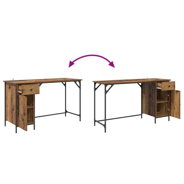 Компютърно бюро Старо дърво 131 x 48 x 75 см Инженерно дърво