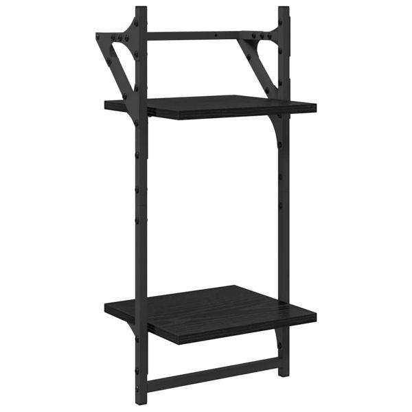 Комплект стенни рафтове 6 pcs Черния дъб 100 x 25 x 30 cm