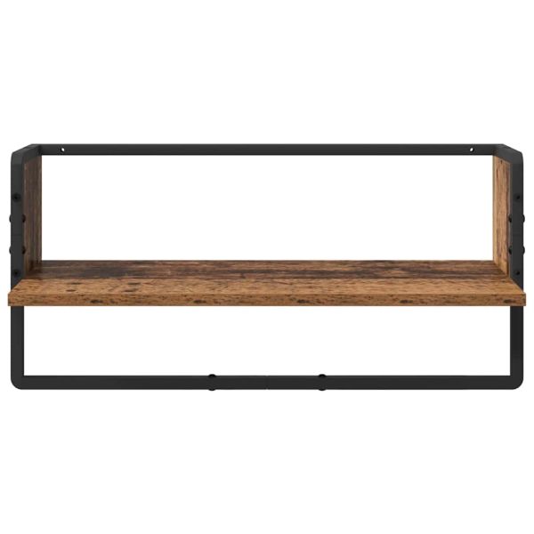 Комплект стенни рафтове 4 pcs Старо дърво 65 x 25 x 30 cm