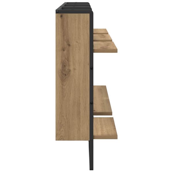 Комплект стенни рафтове с рафт 4 pcs Дъб 65 x 25 x 30 cm