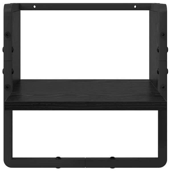 Комплект стенни рафтове с рафт 4 pcs Черния дъб 65 x 25 x 30 cm