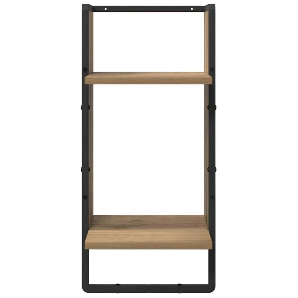 Комплект стенни рафтове с рафт 6 pcs Дъб 100 x 25 x 30 cm