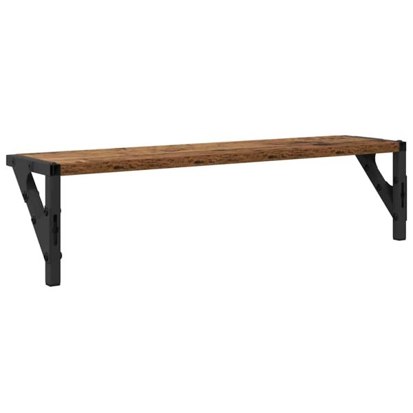 Стени за рафтове с рафт 2 pcs Старо дърво 60 x 15 x 15,5 cm