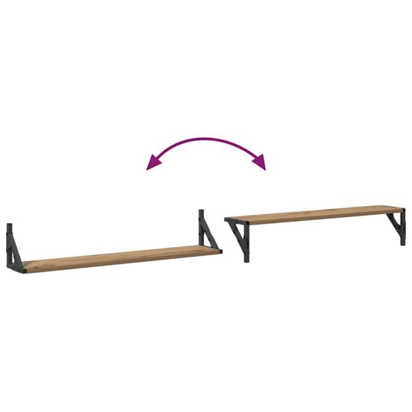 Стени за рафтове 2 pcs Дъб 80 x 15 x 15,5 cm Инженерно дърво