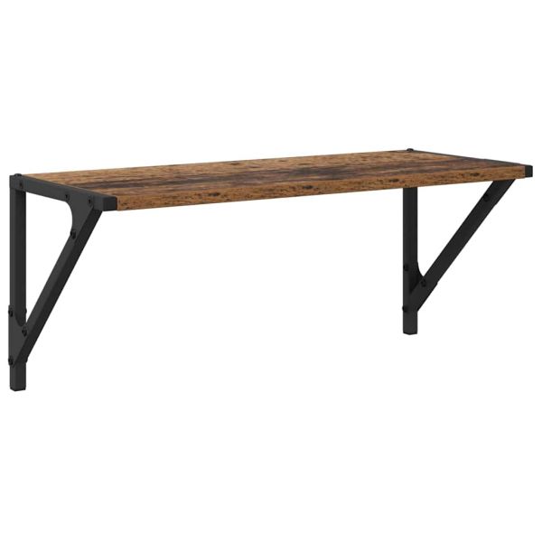 Стени за рафтове с рафт 2 pcs Старо дърво 60 x 25 x 25,5 cm