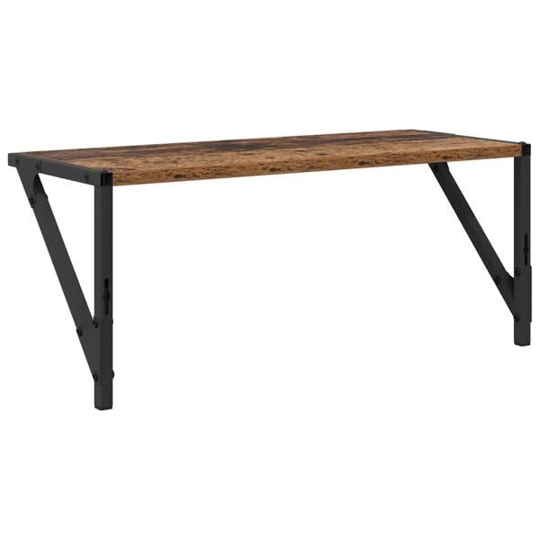 Стени за рафтове с рафт 2 pcs Старо дърво 60 x 25 x 25,5 cm