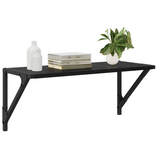 Стени за рафтове с рафт 2 pcs Черния дъб 60 x 25 x 25,5 cm