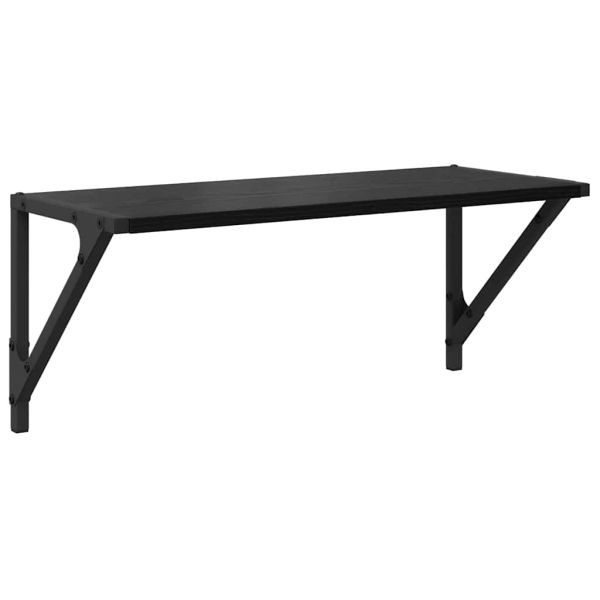 Стени за рафтове с рафт 2 pcs Черния дъб 60 x 25 x 25,5 cm